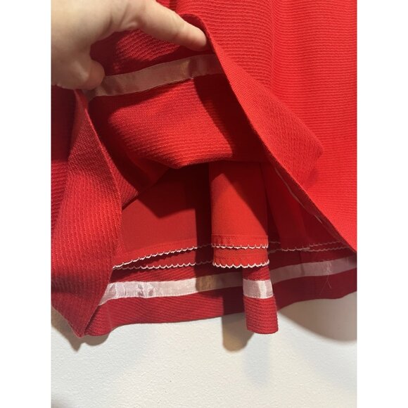 Anthropologie Maeve Lattice Neck Dress Red Size 10 Petite Fit Flare Zipper - Picture 9 of 14